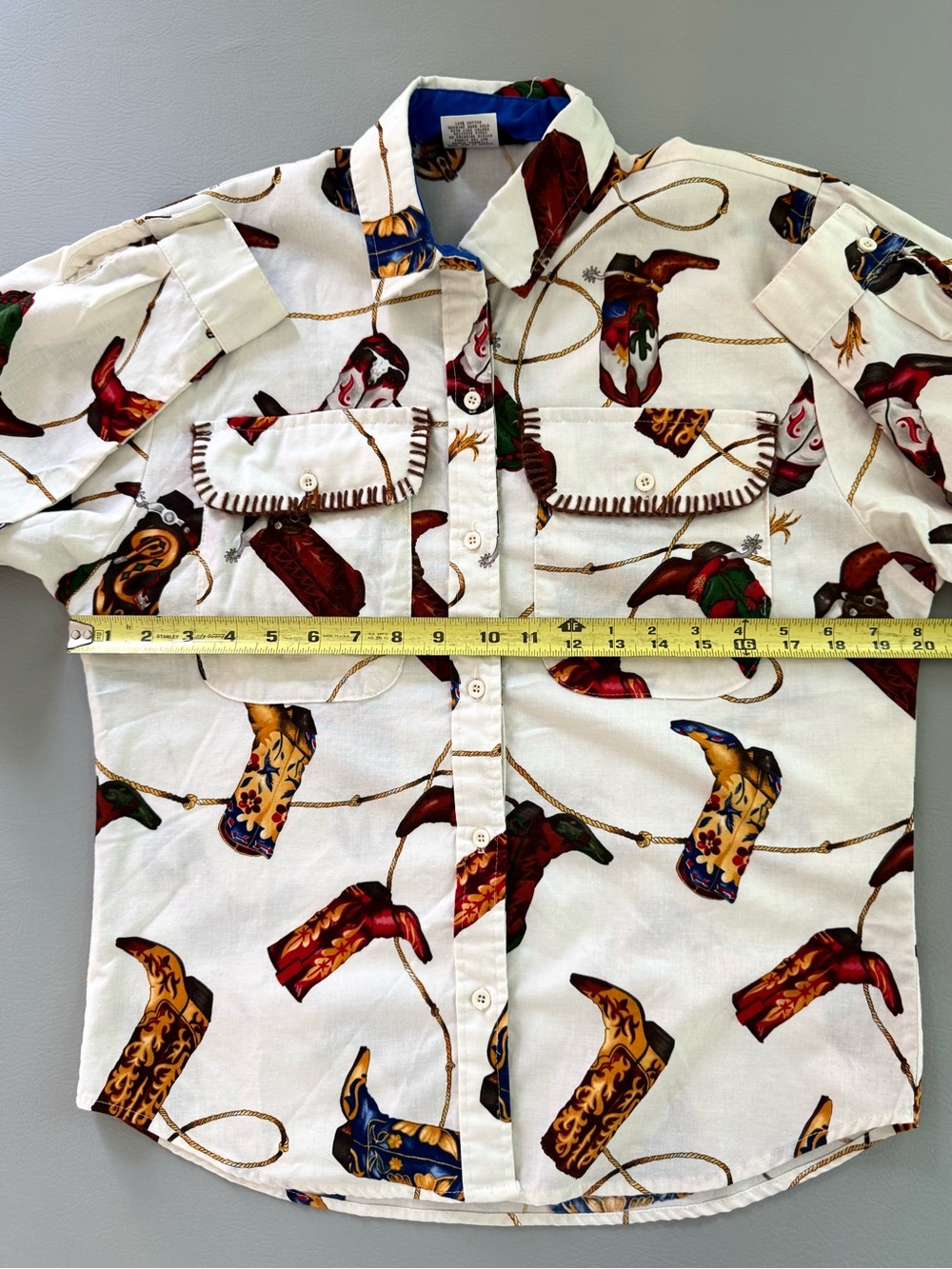 Vintage Roper Cowboy Boot Button Up Dress Shirt Embroidered Women’s sz 9/10 90s - Picture 10 of 16
